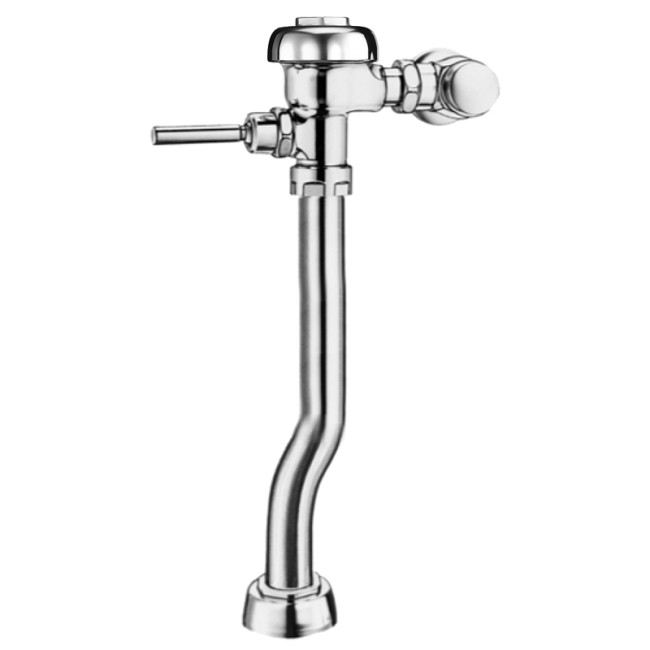 SLOAN 3780315 115-1.28 DFB O W/2 OFST 1.28 GPF TOP SPUD SINGLE FLUSH EXPOSED MANUAL WATER CLOSET FLUSHOMETER WITH 2 INCH OFFSET AND DUAL-FILTERED FIXED BYPASS DIAPHRAGM - POLISHED CHROME
