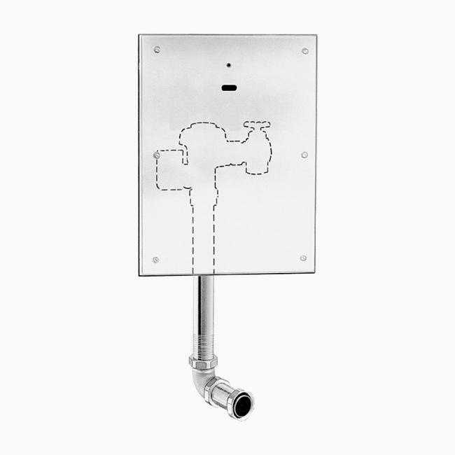 SLOAN 3451612 ROYAL 152 11-12 3/4 LDIM ESS WB 3.5 GPF REAR SPUD SINGLE FLUSH CONCEALED SENSOR WATER CLOSET FLUSHOMETER WITH WALL BOX AND ELECTRICAL OVERRIDE - ROUGH BRASS