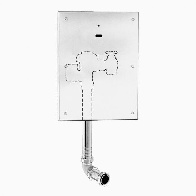SLOAN 3773005 190-1 2-10 3/4 LDIM DFB OR WB ESS 1.0 GPF REAR SPUD SINGLE FLUSH ELECTRICAL OVERRIDE CONCEALED SENSOR URINAL FLUSHOMETER WITH WALL BOX AND DUAL-FILTERED FIXED BYPASS DIAPHRAGM - ROUGH BRASS