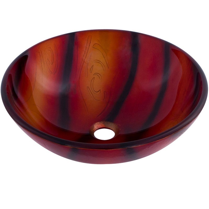 NOVATTO NOHP-G013 AUTUNNO 16 1/2 INCH MULTI-COLORED HAND PAINTED GLASS VESSEL BATHROOM SINK