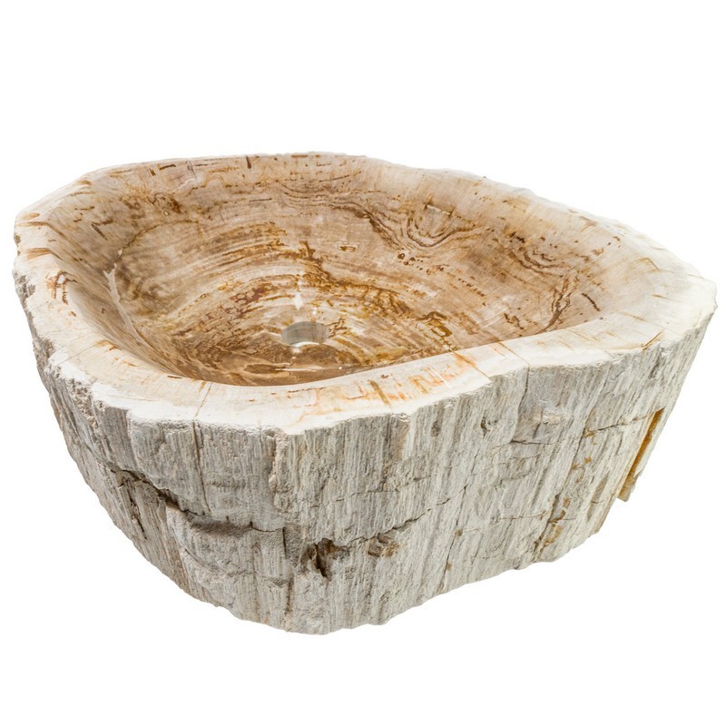 NOVATTO NOSV-FW 17 INCH NATURAL PETRIFIED FOSSIL WOOD VESSEL SINK