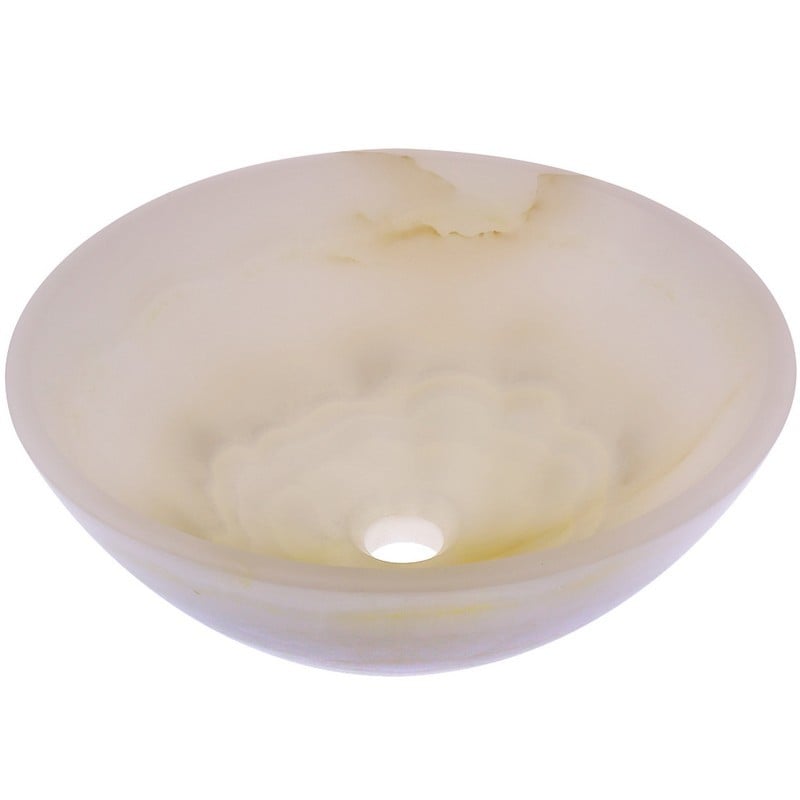 NOVATTO NOSV-WO 17 INCH WHITE ONYX VESSEL BATHROOM SINK