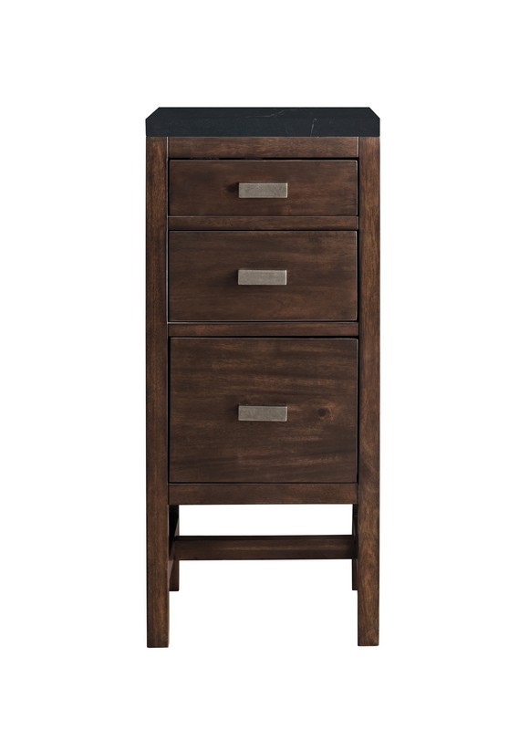 JAMES MARTIN E444-BC15-MCA-3CSP ADDISON 15 INCH BASE CABINET WITH DRAWERS IN MID CENTURY ACACIA WITH 3 CM CHARCOAL SOAPSTONE QUARTZ TOP