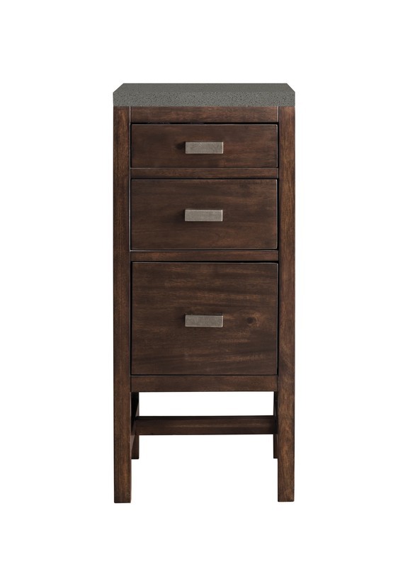JAMES MARTIN E444-BC15-MCA-3GEX ADDISON 15 INCH BASE CABINET WITH DRAWERS IN MID CENTURY ACACIA WITH 3 CM GREY EXPO QUARTZ TOP