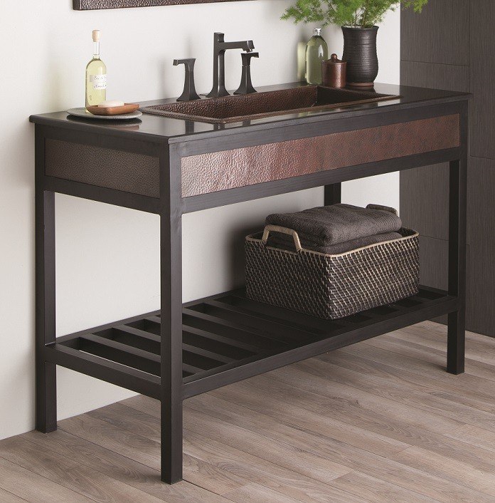 NATIVE TRAILS VNR48 CUZCO 48 INCH STEEL BATHROOM VANITY WITH INSETS
