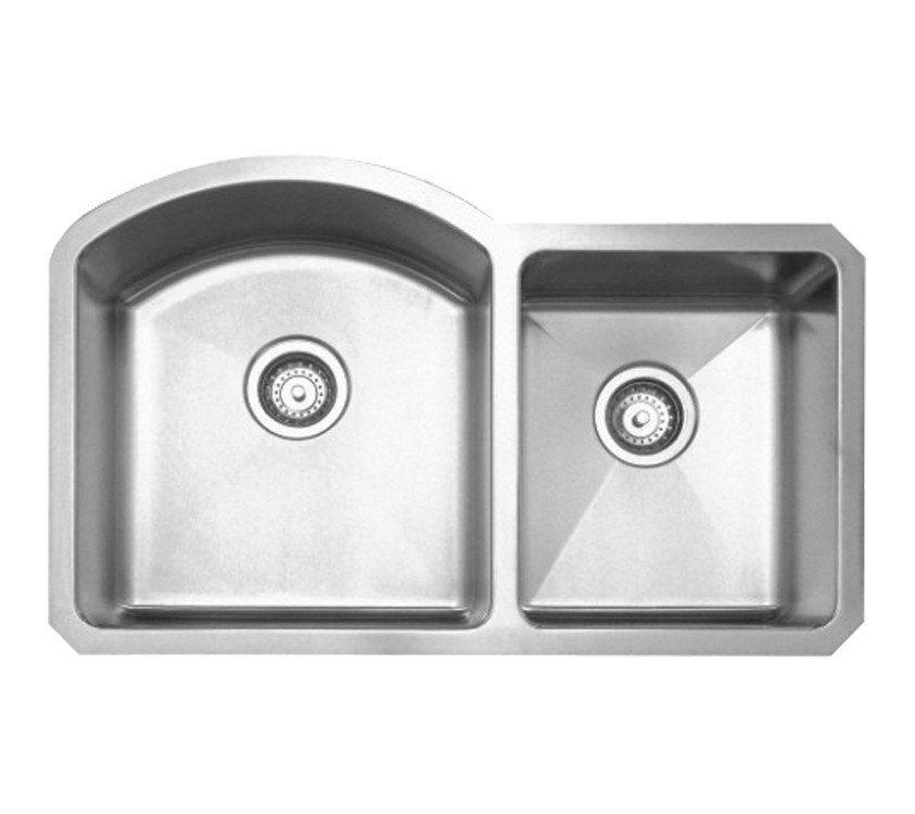 WHITEHAUS WHNC3220 31 7/8 INCH NOAH'S COLLECTION CHEFHAUS SERIES DOUBLE BOWL UNDERMOUNT SINK, GRID INCLUDED