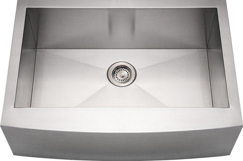 WHITEHAUS WHNCMAP3021 30 INCH NOAH'S COLLECTION COMMERCIAL SINGLE BOWL SINK W/ AN ARCHED FRONT APRON