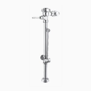 SLOAN 3919776 ROYAL EXPOSED MANUAL WATER CLOSET BEDPAN WASHER FLUSHOMETER, 1.6 GPF, POLISHED CHROME FINISH, TOP SPUD, SINGLE FLUSH, SANIGARD HANDLE, 2 WALL BUMPERS
