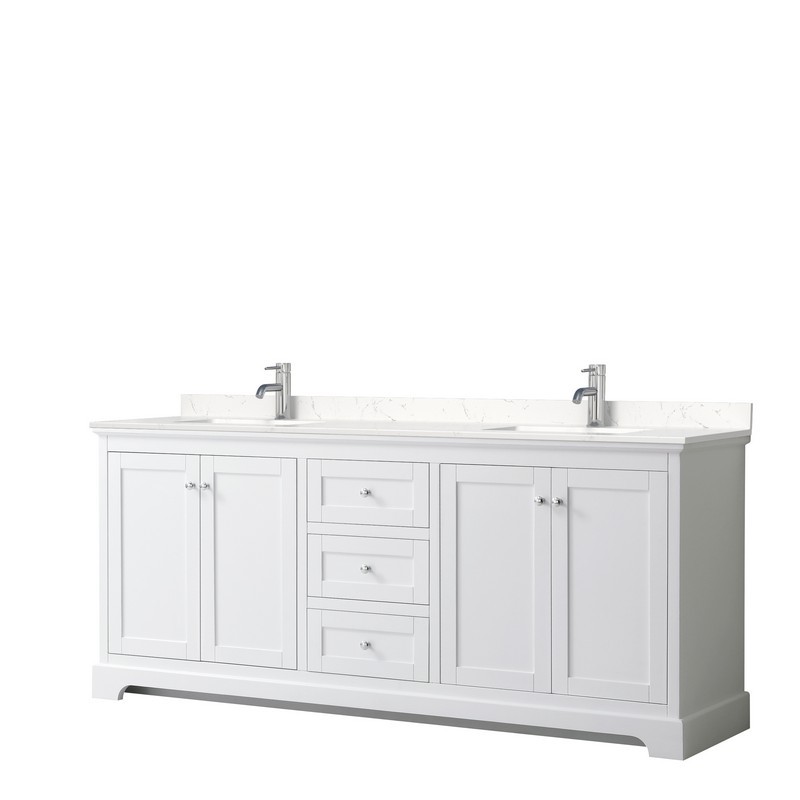 Avery 80 Inch Double Bathroom Vanity In, 80 Inch White Vanity With Top