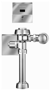 SLOAN 3450148 ROYAL 110 ESS 3.5 GPF SINGLE FLUSH EXPOSED SENSOR WATER CLOSET FLUSHOMETER, HARDWIRED, 1 INCH IPS INLET, 1 1/2 INCH SPUD, 15 TO 80 PSI, POLISHED CHROME