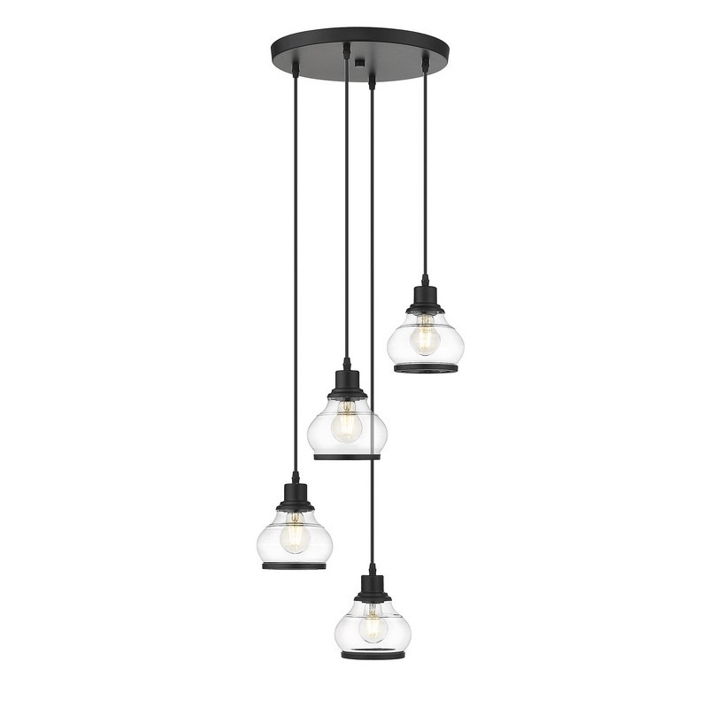 OVE DECORS 15LPE-THE416-PBLKY THEODORE 4-LIGHT 16 INCH PENDANT LIGHT IN BLACK