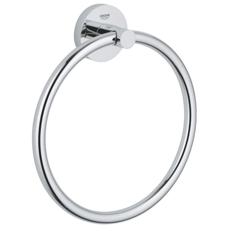GROHE 40365 ESSENTIALS 7 1/8 INCH WALL MOUNTED TOWEL RING