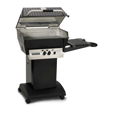BROILMASTER H3PK1 DELUXE SERIES PROPANE GAS H3X GRILL COMBO WITH BLACK CART BASE AND ONE SIDE SHELF