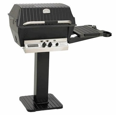 BROILMASTER H4PK3N DELUXE SERIES NATURAL GAS H4XN GRILL COMBO WITH BLACK PATIO POST BASE AND ONE SIDE SHELF