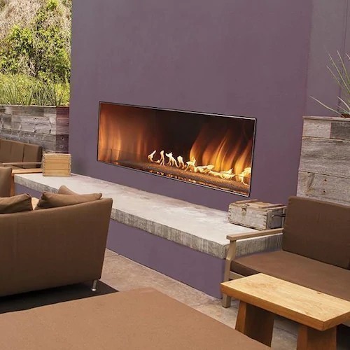 CAROL ROSE OLL48FP12SN 48 INCH OUTDOOR LINEAR FIREPLACE, NATURAL GAS