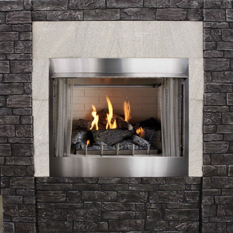 CAROL ROSE OP36FP72MN 36 INCH PREMIUM OUTDOOR INTERMITTENT FIREPLACE, NATURAL GAS