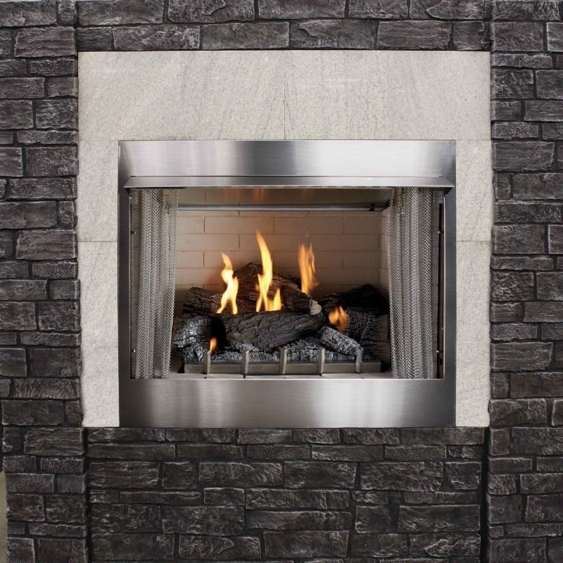 CAROL ROSE OP36FP72MP 36 INCH PREMIUM OUTDOOR INTERMITTENT FIREPLACE, PROPANE GAS