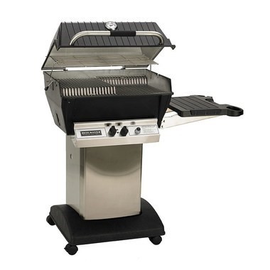 BROILMASTER P3PK5 PREMIUM SERIES PROPANE GAS P3X GRILL COMBO WITH STAINLESS STEEL CART BASE AND ONE SIDE SHELF