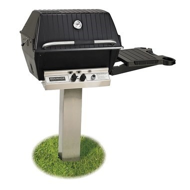 BROILMASTER P3PK6N PREMIUM SERIES NATURAL GAS P3XN GRILL COMBO WITH STAINLESS STEEL IN-GROUND POST AND ONE SIDE SHELF