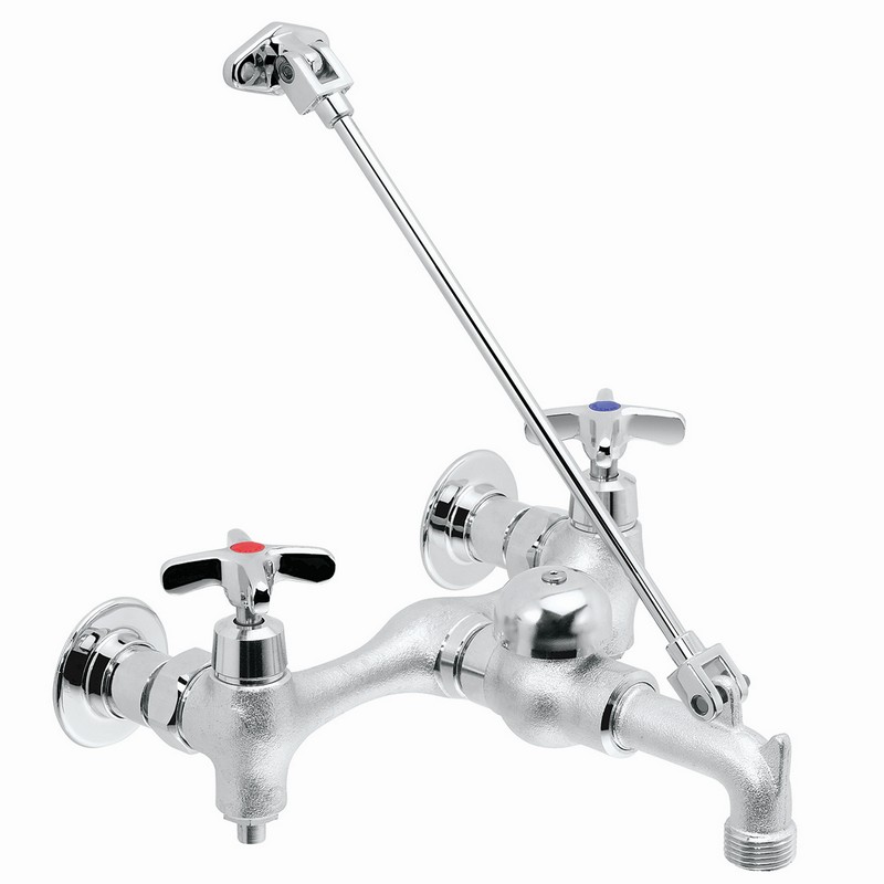 SPEAKMAN SC-5811-RCP-5H COMMANDER SERVICE SINK BATHROOM FAUCET WITH 5 FT VINYL HOSE AND WALL HOOK - CHROME