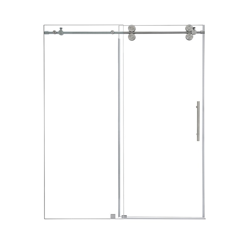 ALTAIR SD80368-SS LAZARO 68 X 78 INCH SINGLE SLIDING FRAMELESS SHOWER DOOR WITH CLEAR GLASS