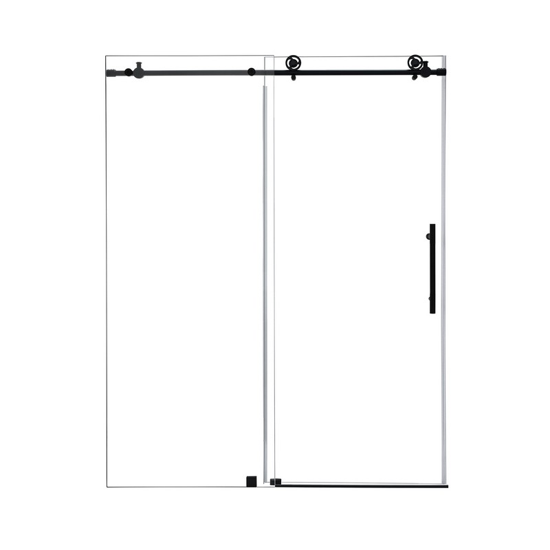 ALTAIR SD80460-SS-MB GARETH 60 X 78 INCH SINGLE SLIDING FRAMELESS SHOWER DOOR WITH CLEAR GLASS - MATTE BLACK
