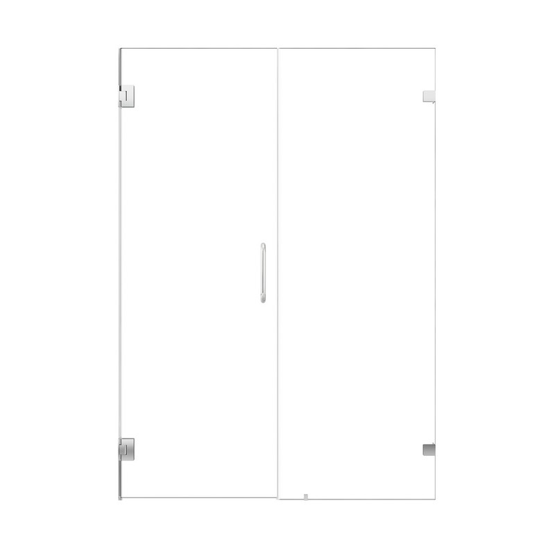ALTAIR SD80652-HI ROISIN 52 X 74 INCH FRAMELESS HINGED SHOWER DOOR WITH CLEAR GLASS