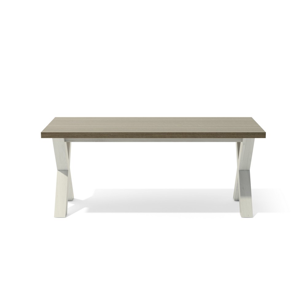 ANDERSON TEAK TB-7535DT MILWAUKEE 74 3/4 INCH RECTANGULAR DINING TABLE IN GRAY AND WHITE