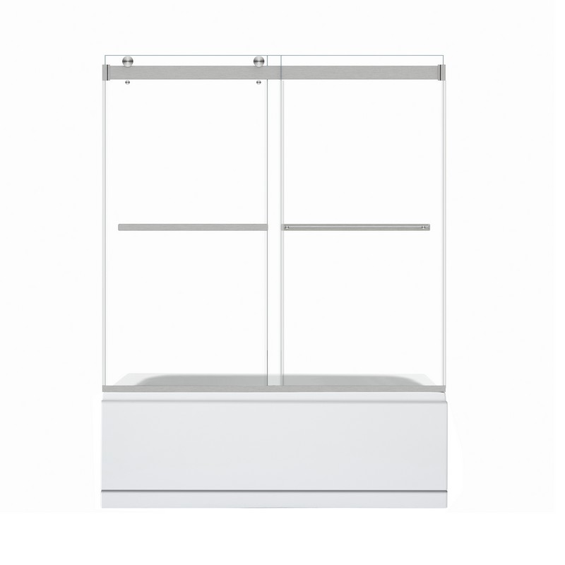 ALTAIR TS80160-BP MARCELO 60 X 58 INCH BY PASS FRAMELESS TUB DOOR WITH CLEAR GLASS