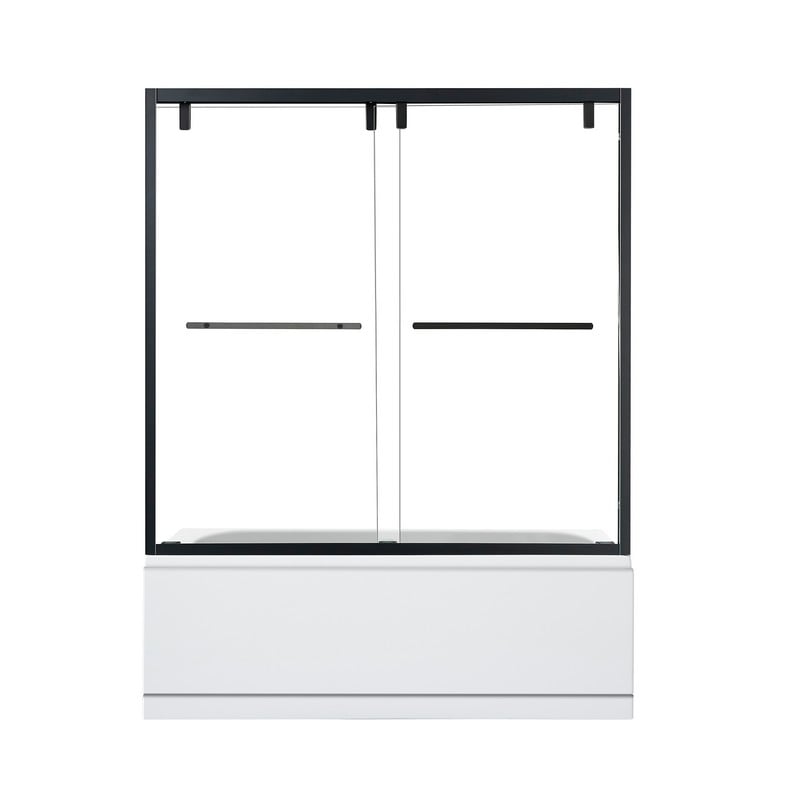 ALTAIR TS80260-BP-MB CASPAR 60 X 58 INCH BY PASS SEMI FRAMELESS TUB DOOR WITH CLEAR GLASS - MATTE BLACK