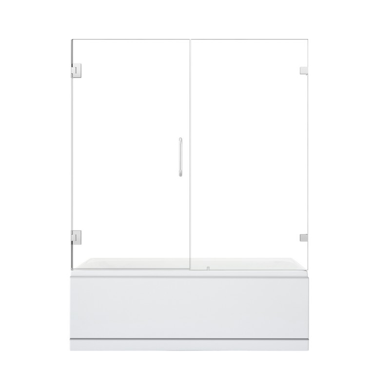 ALTAIR TS80660-HI ROISIN 60 X 58 INCH FRAMELESS HINGED TUB DOOR WITH CLEAR GLASS