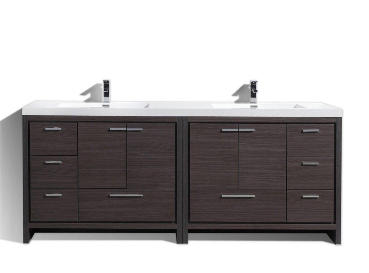 ALMA PREMIUM VANITIES ALLIER84 ALLIER 83 5/8 INCH FREE STANDING BATH VANITY WITH INTEGRATED COUNTERTOP AND SINK