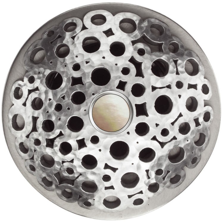 LINKASINK D017 SHB SCR02 LOOP GRID STRAINER-SATIN HAMMERED BRASS COATED WITH MOTHER OF PEARL SCREW