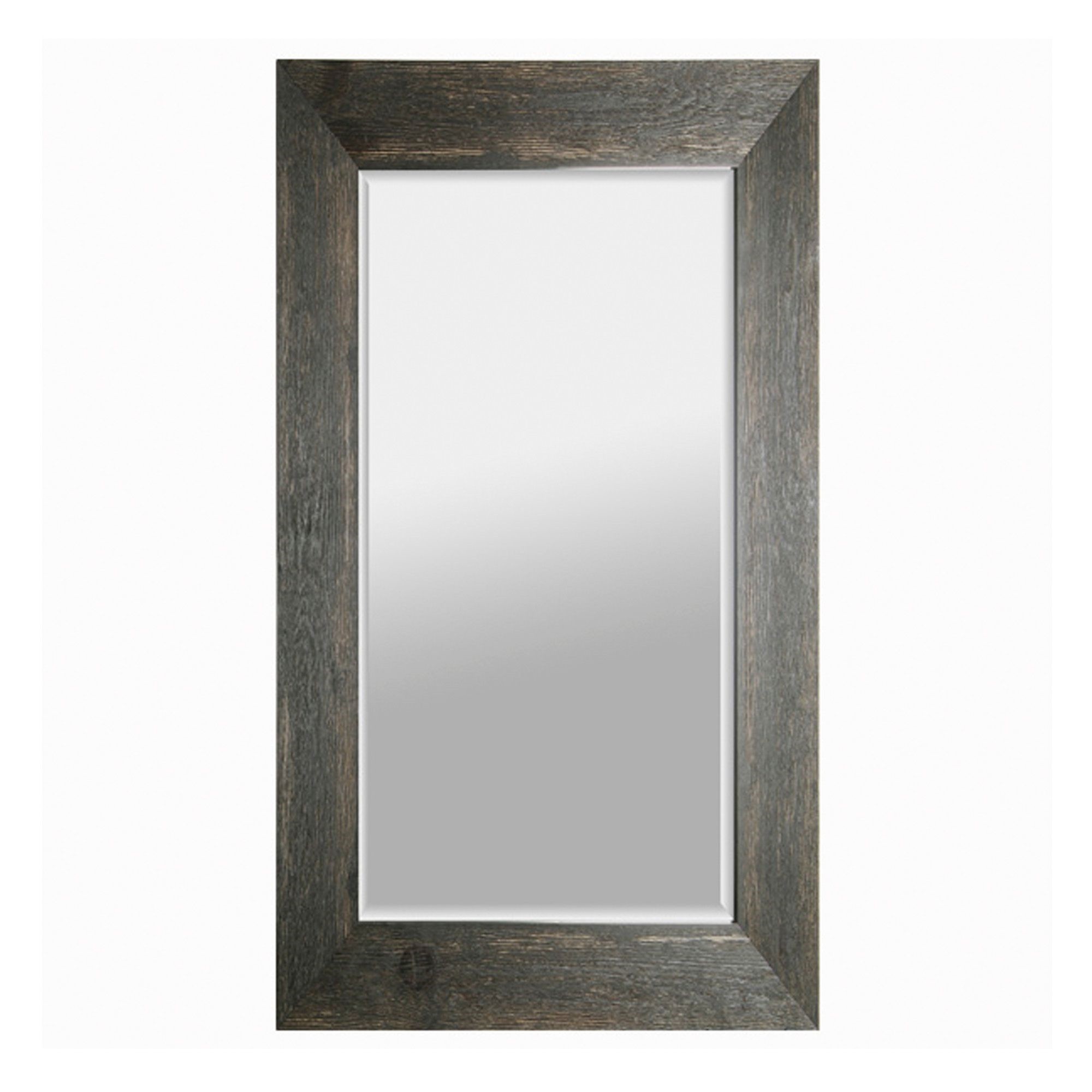 MIRRORIZE NM376ONL 34 INCH X 46 INCH BLACK STAINED REAL WOOD BATHROOM WALL MIRROR