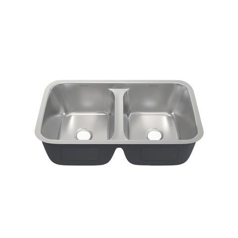 SWISS MADISON SM-KU631 TOULOUSE 32 X 19 INCH LOW DIVIDE STAINLESS STEEL DUAL BASIN UNDERMOUNT KITCHEN SINK