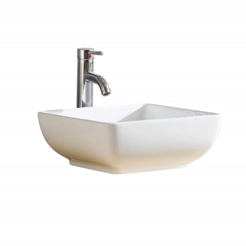 FINE FIXTURES MV1516SW 15 3/4 INCH VESSEL BATHROOM SINK - WHITE