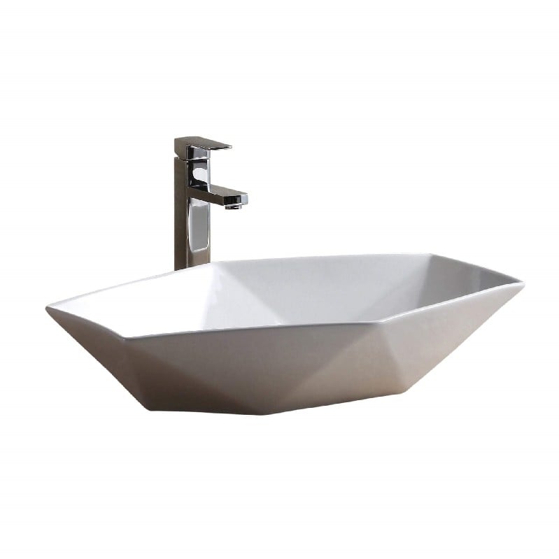 FINE FIXTURES MV2416TE 23 5/8 INCH SPECIALTY VESSEL BATHROOM SINK - WHITE