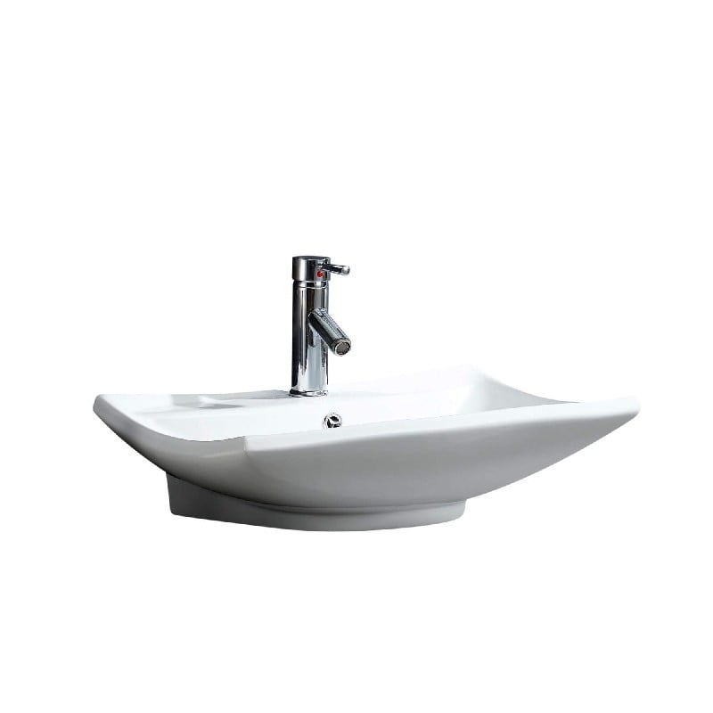 FINE FIXTURES MV2417W 24 INCH SINGLE HOLE VESSEL BATHROOM SINK - WHITE