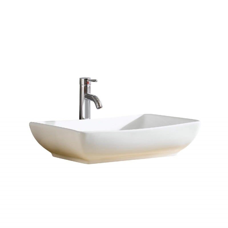 FINE FIXTURES MV2418SW 26 3/8 INCH VESSEL BATHROOM SINK - WHITE