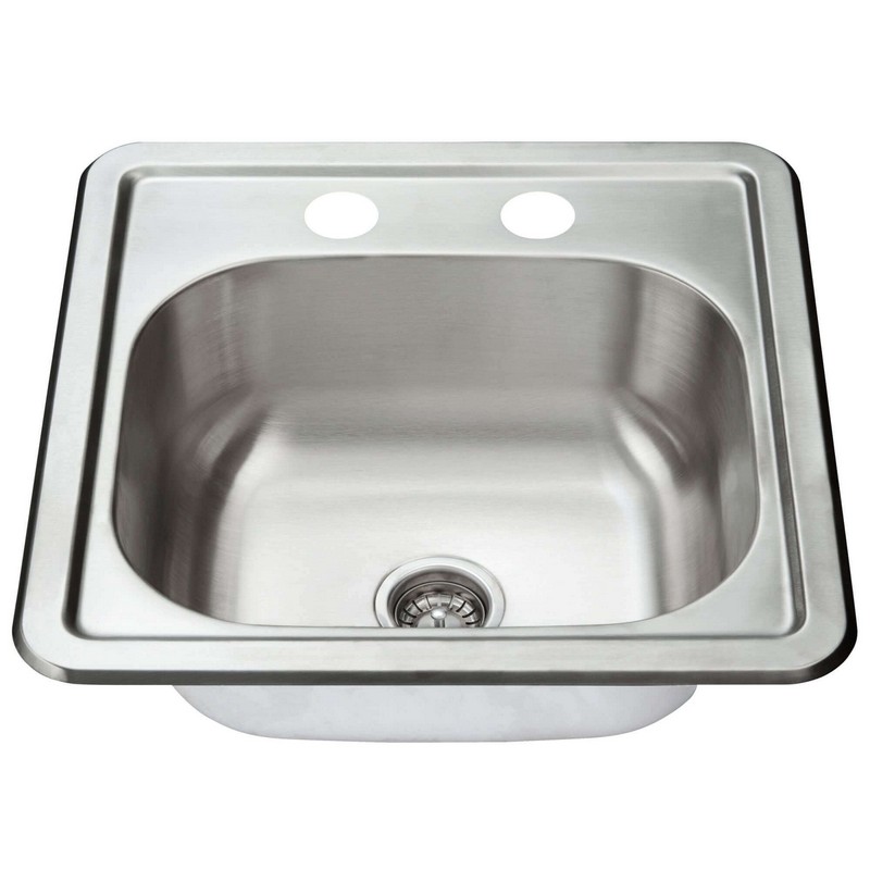 FINE FIXTURES S201S 15 INCH DROP-IN SINGLE BOWL 18 GAUGE STAINLESS STEEL KITCHEN SINK - STAINLESS STEEL