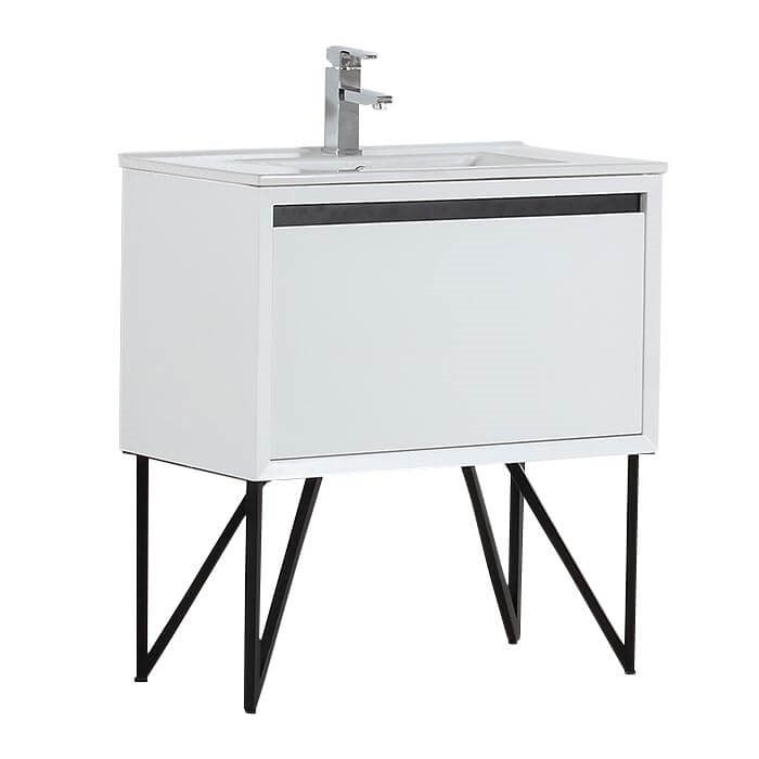 FINE FIXTURES UR30 URBANIA 30 INCH WALL MOUNT OR LEG MOUNT SINGLE BATH VANITY