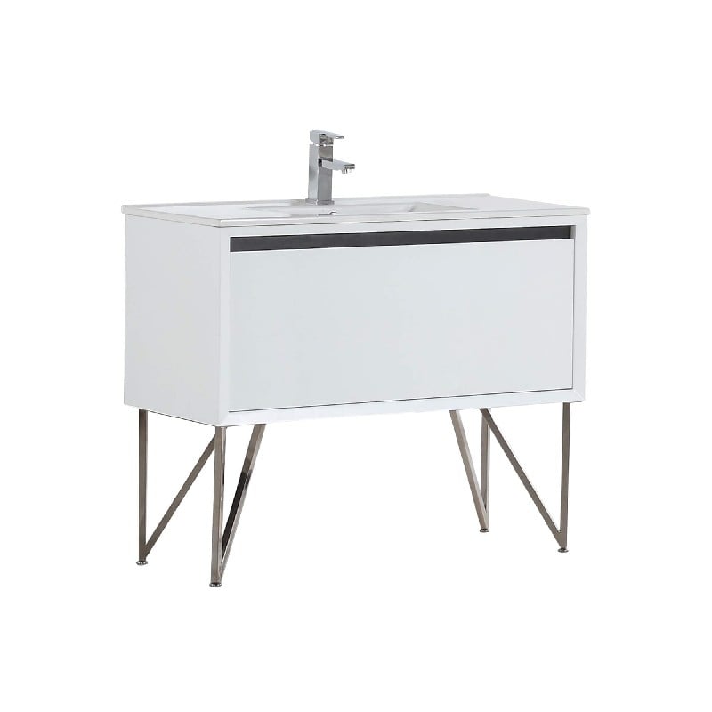 FINE FIXTURES UR36 URBANIA 36 INCH WALL MOUNT OR LEG MOUNT SINGLE BATH VANITY