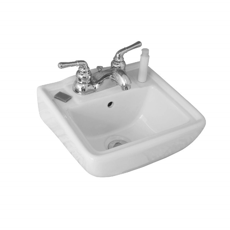 FINE FIXTURES WH1211 12 1/4 INCH THREE HOLES WALL MOUNT BATHROOM SINK