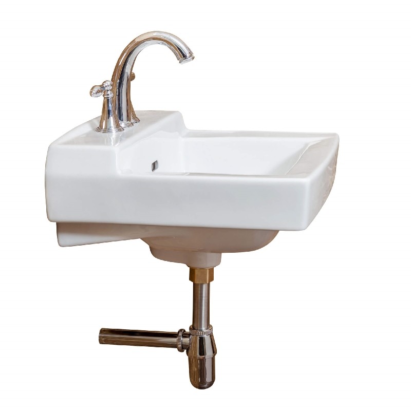 FINE FIXTURES WH1917 19 1/8 INCH THREE HOLES WALL MOUNT BATHROOM SINK