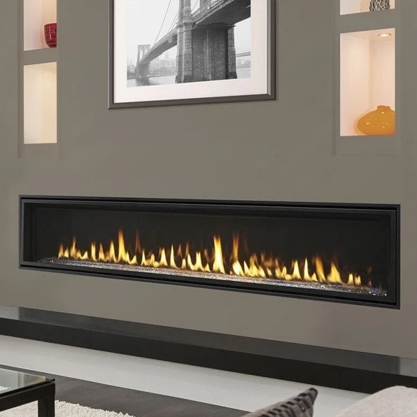MAJESTIC ECHEL72IN-C ECHELON II 72 INCH TOP DIRECT VENT NATURAL GAS FIREPLACE WITH INTELLIFIRE TOUCH IGNITION SYSTEM