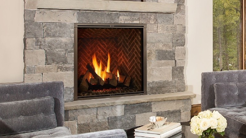 MAJESTIC MARQ36IN-B MARQUIS II 36 INCH TOP DIRECT VENT NATURAL GAS FIREPLACE WITH INTELLIFIRE TOUCH IGNITION SYSTEM