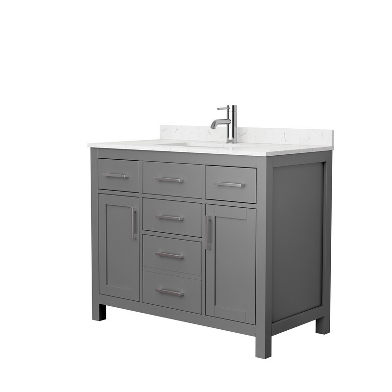 Dark Gray With Carrara Cultured, 42 Bathroom Vanity Countertop