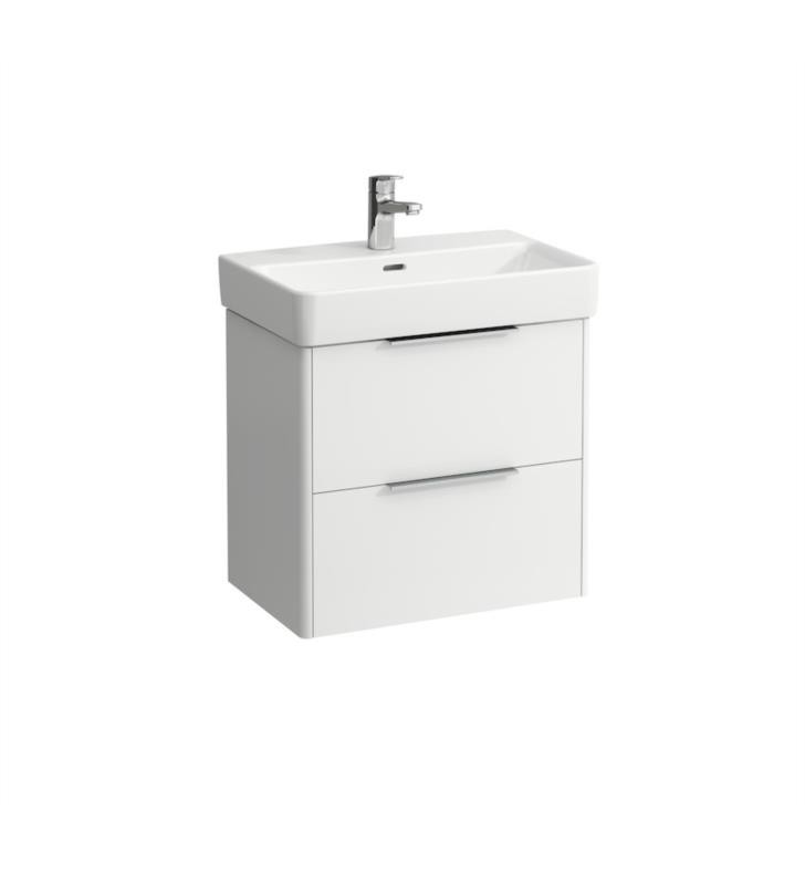 LAUFEN H4022121101 BASE 22 1/2 INCH WALL MOUNT SINGLE BASIN BATHROOM VANITY BASE WITH TWO DRAWER