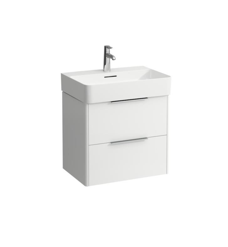 LAUFEN H4022521101 BASE 23 INCH WALL MOUNT SINGLE BASIN BATHROOM VANITY BASE WITH TWO DRAWER