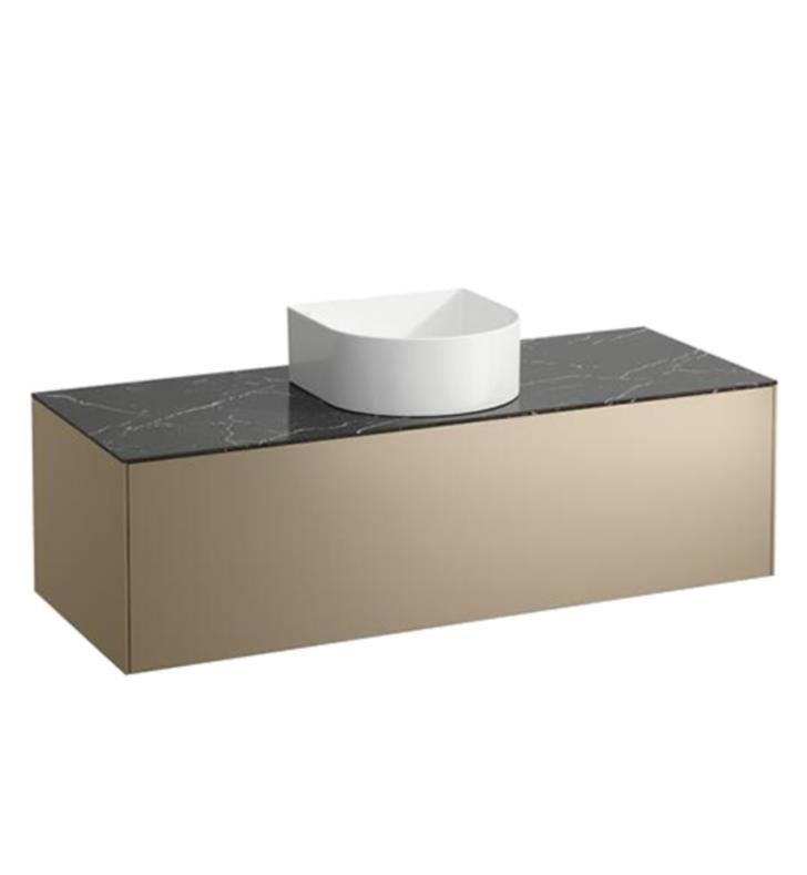 LAUFEN H4054210341 SONAR 46 3/8 INCH WALL MOUNT SINGLE BASIN BATHROOM VANITY BASE WITH ONE DRAWER AND CENTRE CUT-OUT SINK POSITION